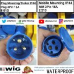 Direct Mounting Socket Plug EWIG 3 Pin Type E013 E213 IP44 3 Phase 16A